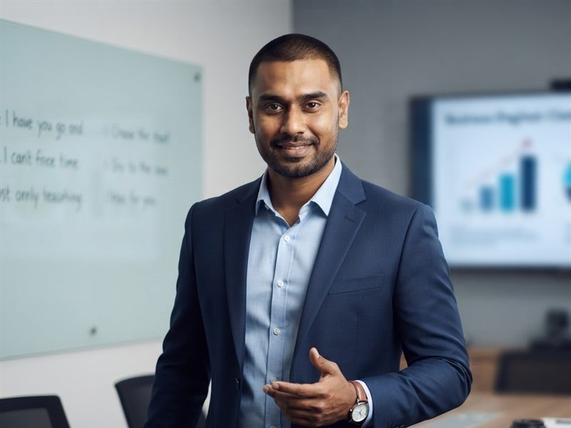 Didula Weerasekara standing in a TAO training room